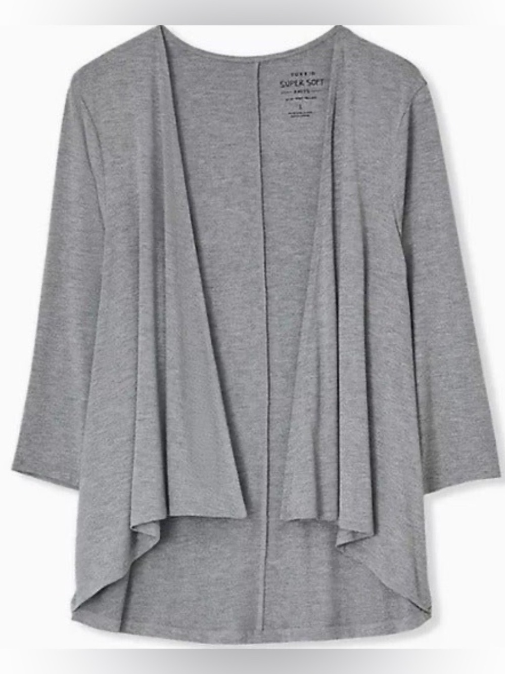 TORRID Heather Grey Supersoft Drape Cardigan